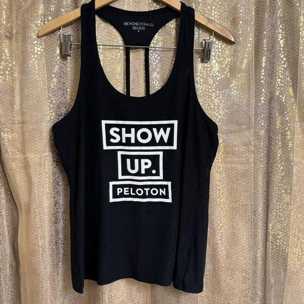 Beyond Yoga x Peloton Charcoal Gray Space Dye Stretch Show Up Tank Med